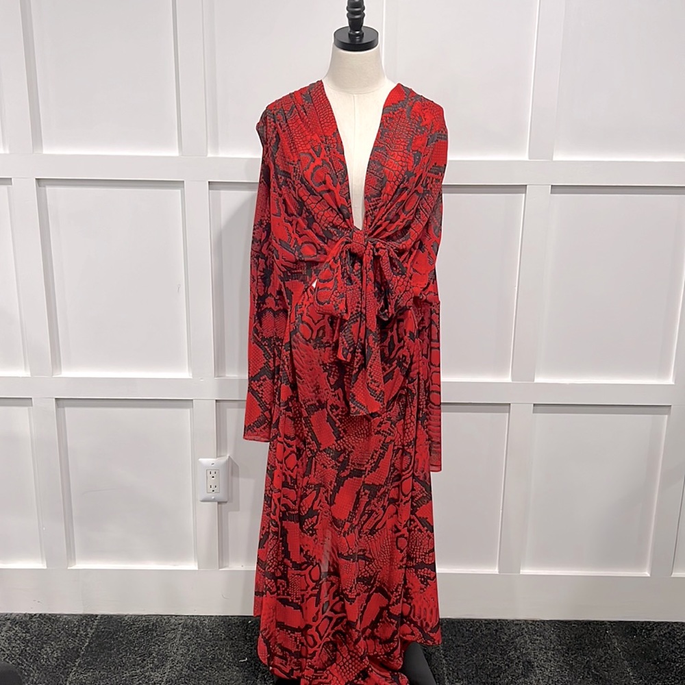 Solace London Red Long Sleeve Dress, 10